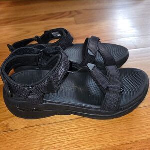 Skechers Black Slingback Sandals Womans Size 8
